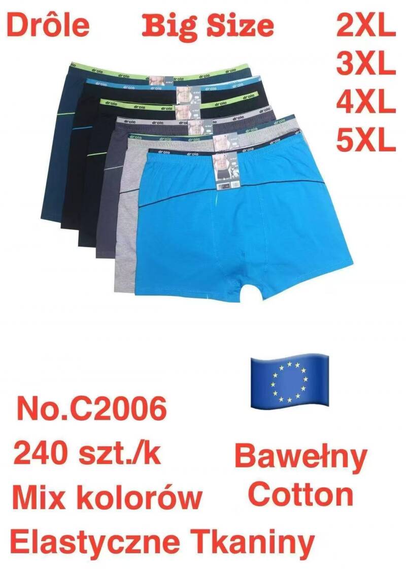 Bokserki męskie Roz M-2XL, Mix kolor Paczka 24 szt